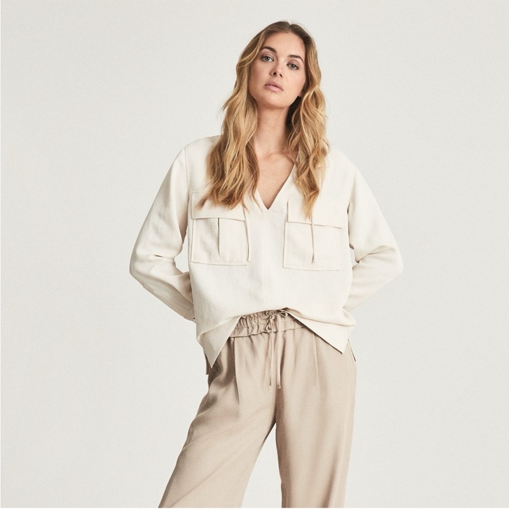 REISS ‘Fleur’ Cream Utility Blouse | Size 0 | Retail $2XX | Excellent Condition - Picture 8 of 8